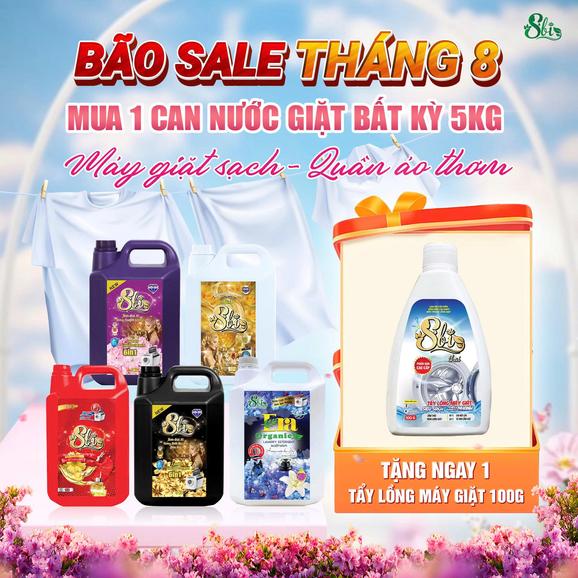 Nước giặt SBI can 5kg thành phẩm sau khi gia công