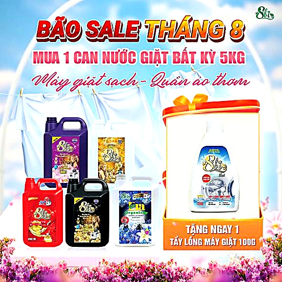 Nước giặt SBI can 5kg đóng nhãn riêng
